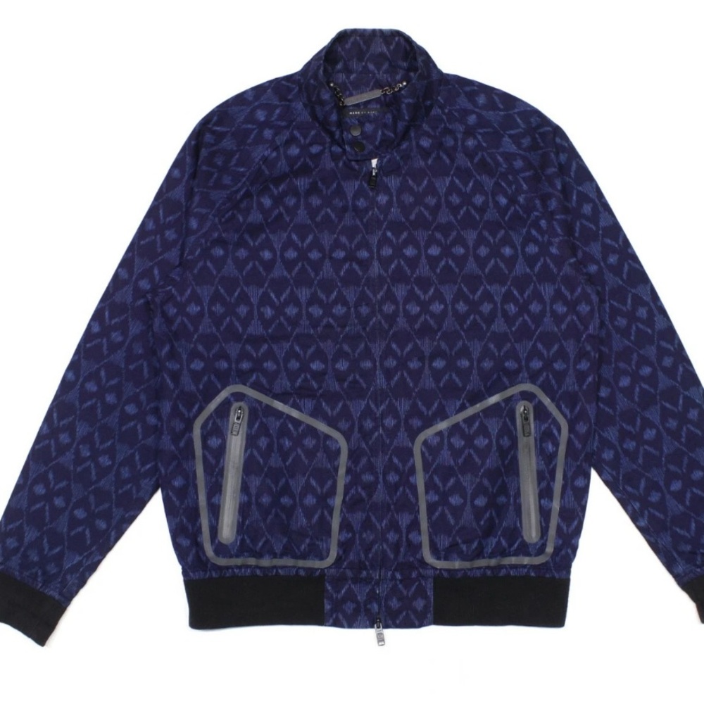 Marc by Marc Jacobs Men’s Indigo Bomber Jacket Navy Blue /Gray Sz. Large | $428